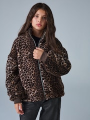smALLSAINTS Leopard Fleece Jacket - Image 1 of 13