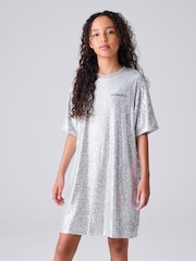 smALLSAINTS Silver Opal Underground Sequin T-Shirt Dress - Image 2 of 10