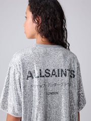 smALLSAINTS Silver Opal Underground Sequin T-Shirt Dress - Image 4 of 10
