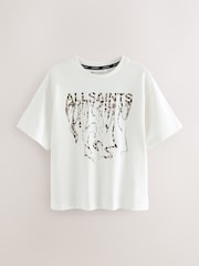 smALLSAINTS Cream Inksaints Oversized Crew T-Shirt - Image 6 of 9