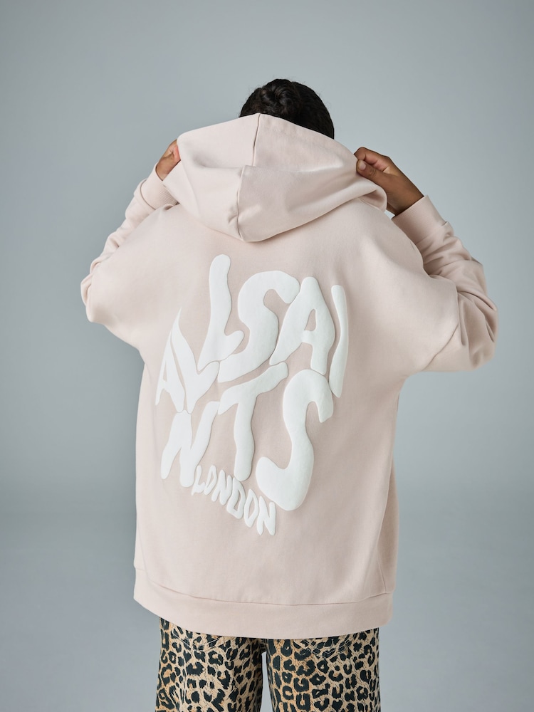 smALLSAINTS Light Pink Orlando Oversized Pullover Hoodie - Image 2 of 10 smALLSAINTS Light Pink Orlando Oversized Pullover Hoodie - Image 2 of 10