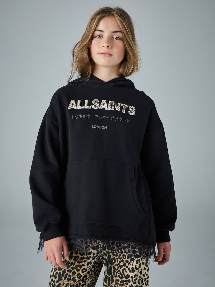 smALLSAINTS Black Lee Lace Underground Hoodie - Image 1 of 7 smALLSAINTS Black Lee Lace Underground Hoodie - Image 1 of 7