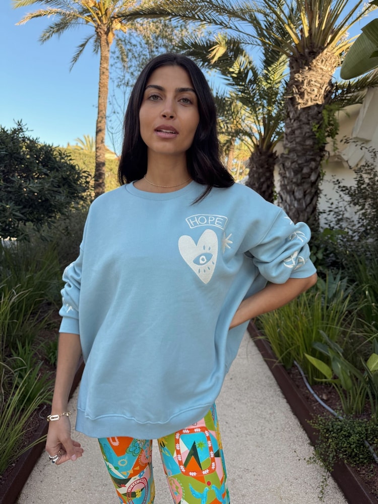 Never Fully Dressed Blue Cotton Embroidered Sweatshirt - Image 1 of 4