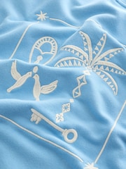 Never Fully Dressed Blue Embroidered Print Crew Neck Sweatshirt - Image 7 of 8