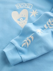 Never Fully Dressed Blue Embroidered Print Crew Neck Sweatshirt - Image 8 of 8