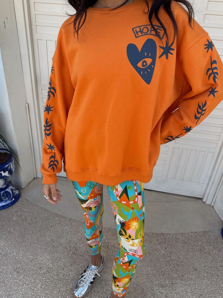 Never Fully Dressed Orange Cotton Embroidered Sweatshirt - Image 2 of 5