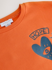 Never Fully Dressed Orange Embroidered Print Crew Neck Sweatshirt - Image 8 of 10