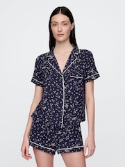 Floral azul azul marino - Camiseta de pijama de modal y manga corta de Gap - Imagen 1 de 4
