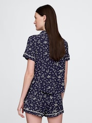 Floral azul azul marino - Camiseta de pijama de modal y manga corta de Gap - Imagen 2 de 4