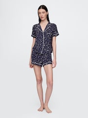 Floral azul azul marino - Camiseta de pijama de modal y manga corta de Gap - Imagen 3 de 4
