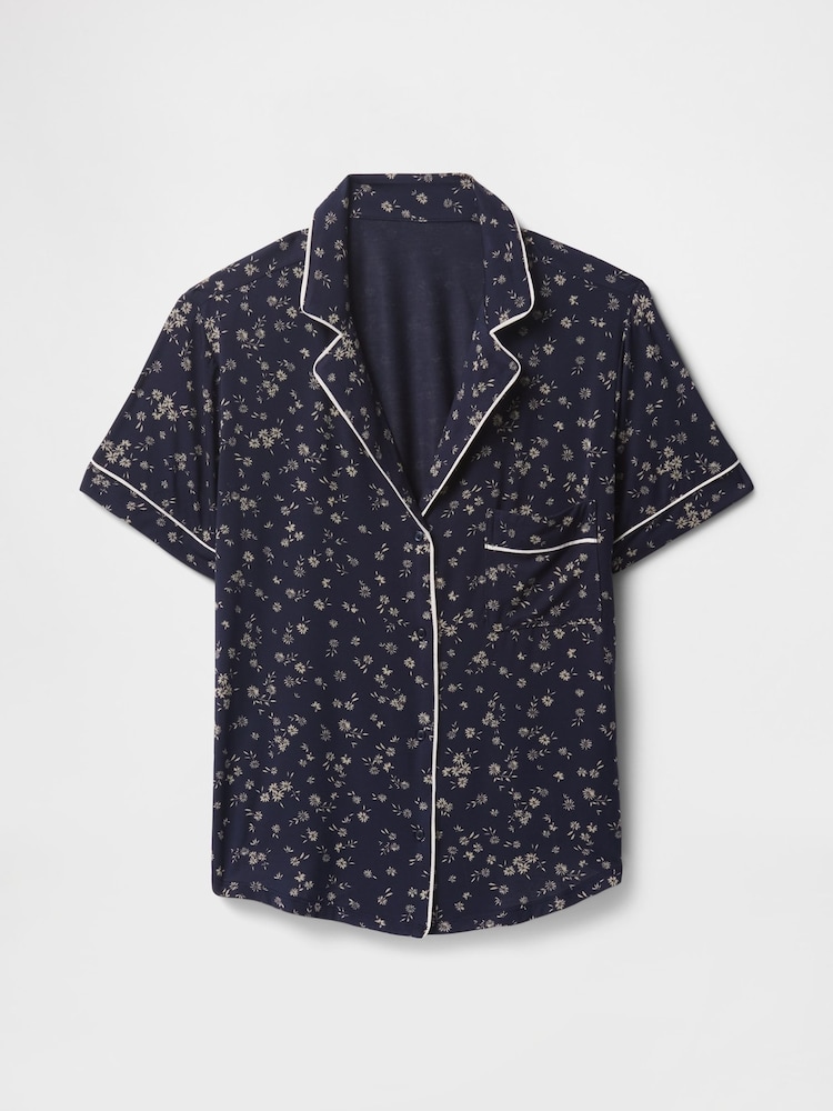 Floral azul azul marino - Camiseta de pijama de modal y manga corta de Gap - Imagen 4 de 4