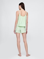 Gap Green Poplin Pyjama Shorts Set - Image 2 of 3