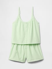 Gap Green Poplin Pyjama Shorts Set - Image 3 of 3