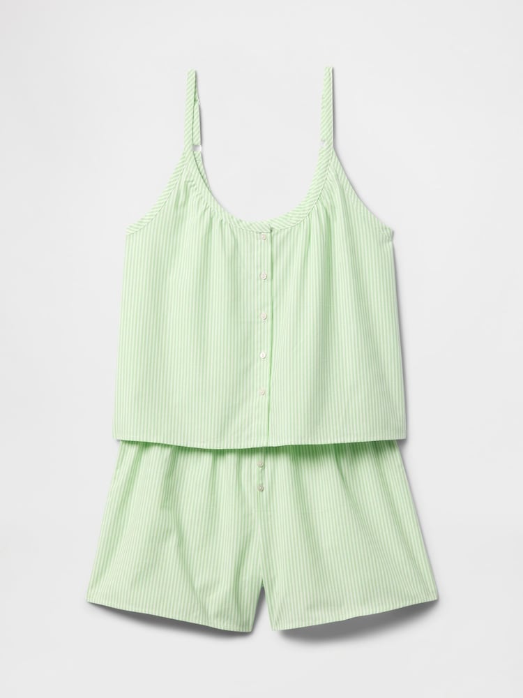 Gap Green Poplin Pyjama Shorts Set - Image 3 of 3