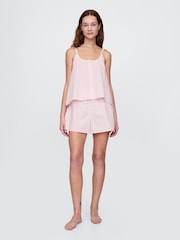 Gap Pink Poplin Pyjama Shorts Set - Image 1 of 3
