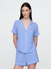 Gap Blue Modal Short Sleeve Pyjama Top - Image 1 of 4
