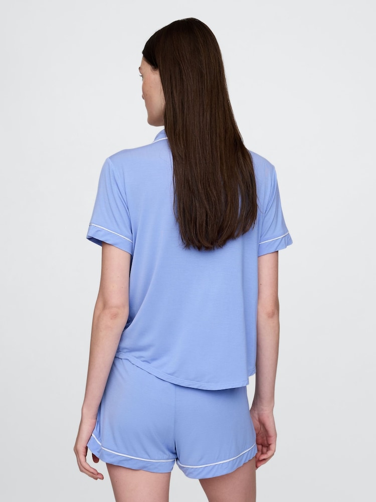Gap Blue Modal Short Sleeve Pyjama Top - Image 2 of 4