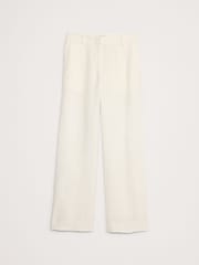 Banana Republic White Everyday 100% Linen Mid Rise Wide-Leg Trousers - Image 4 of 4