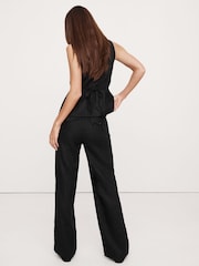 Banana Republic Black Everyday 100% Linen Mid Rise Wide-Leg Trousers - Image 2 of 5