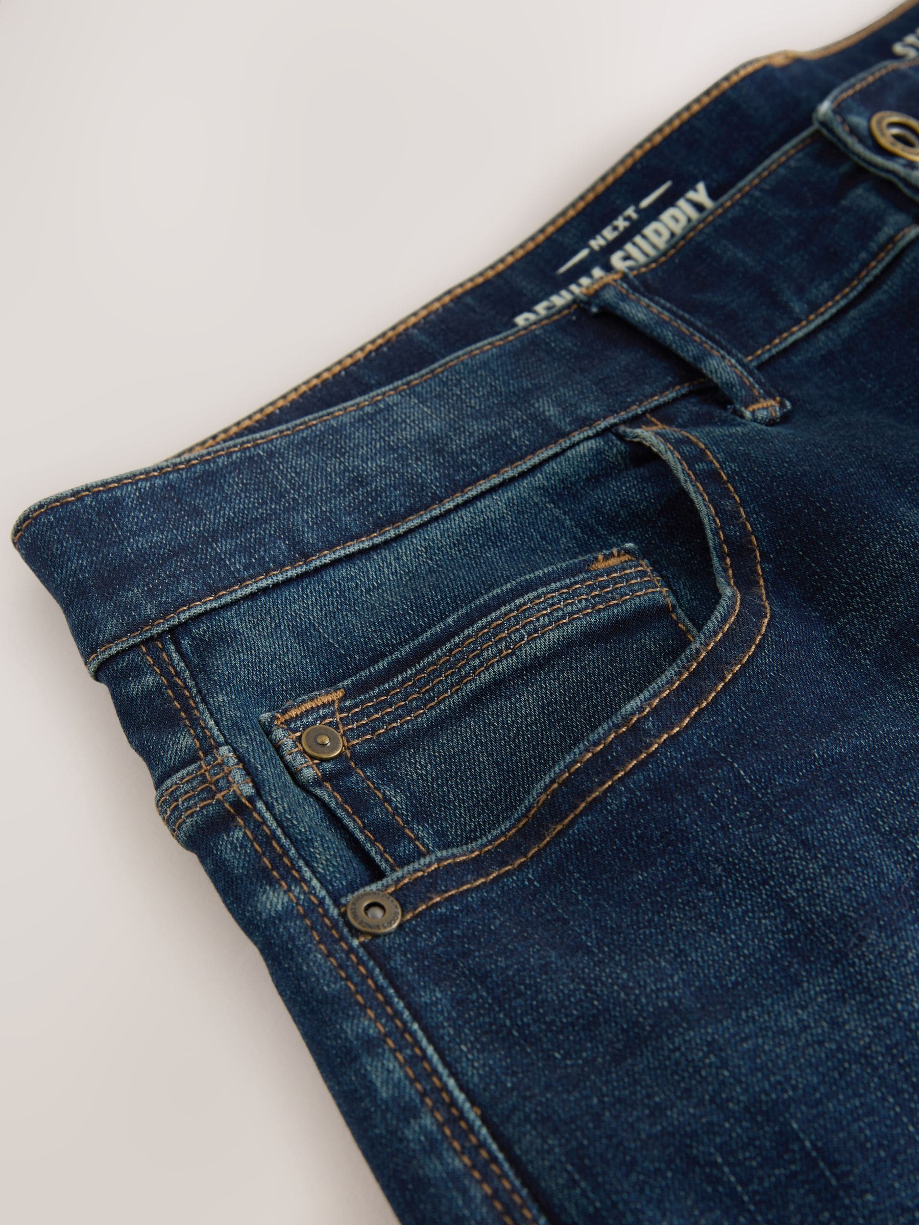 Buy Indigo Blue Straight Fit Authentic Stretch Denim Jeans from