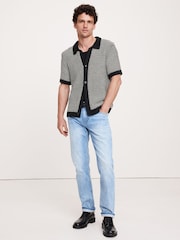 Черный/белый - Banana Republic Waffle Knit Polo Shirt - Image 1 of 1