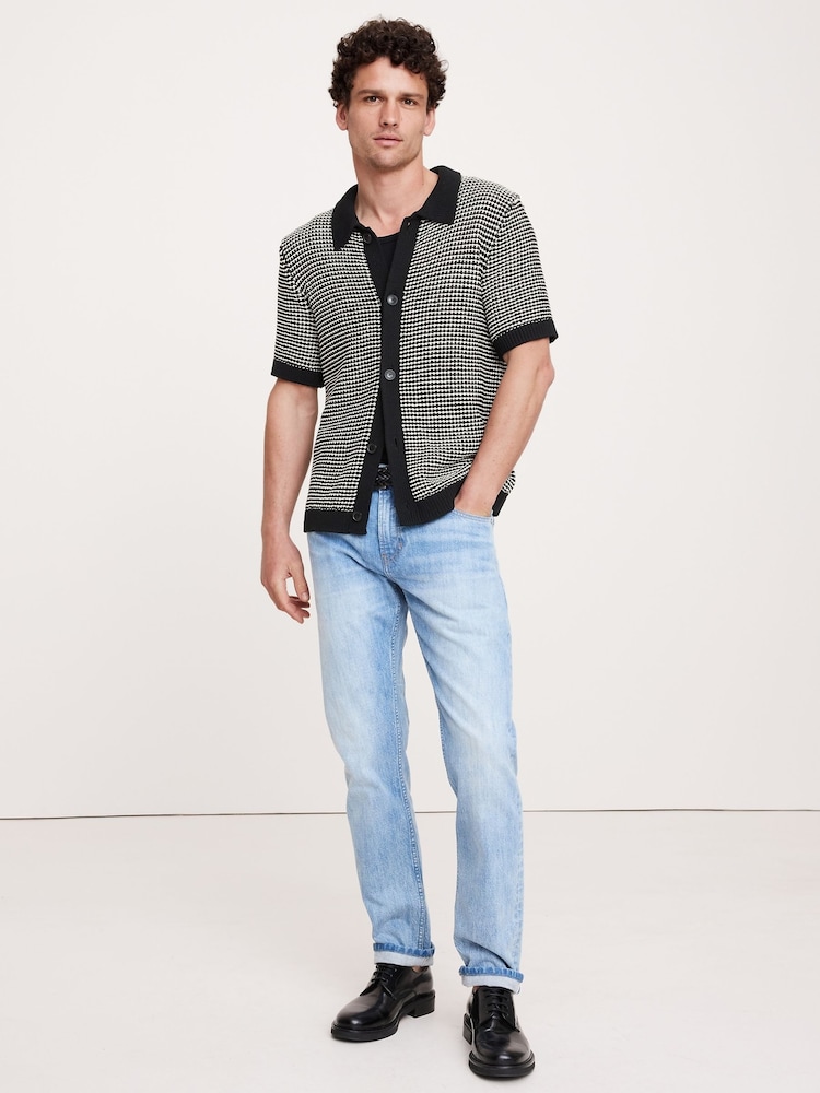 Черный/белый - Banana Republic Waffle Knit Polo Shirt - Image 1 of 1