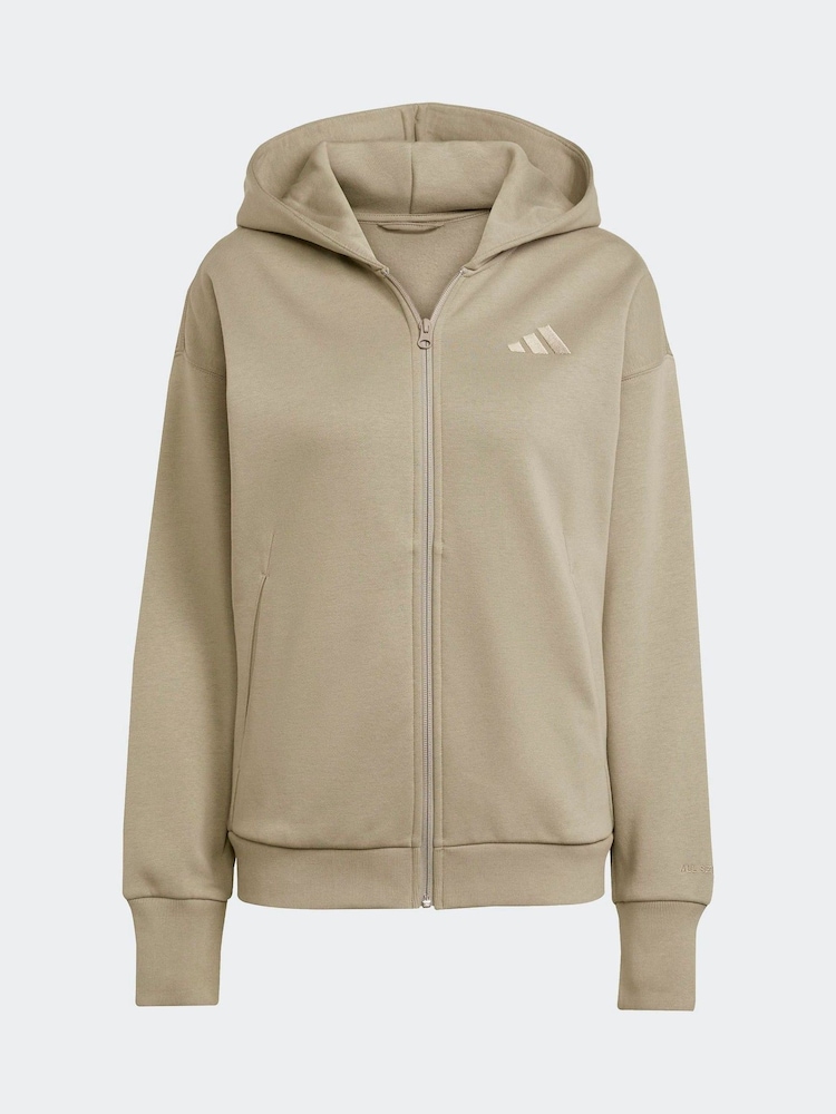 adidas Green ALL SZN Full Zip Hoodie - Image 6 of 6 adidas Green ALL SZN Full Zip Hoodie - Image 6 of 6