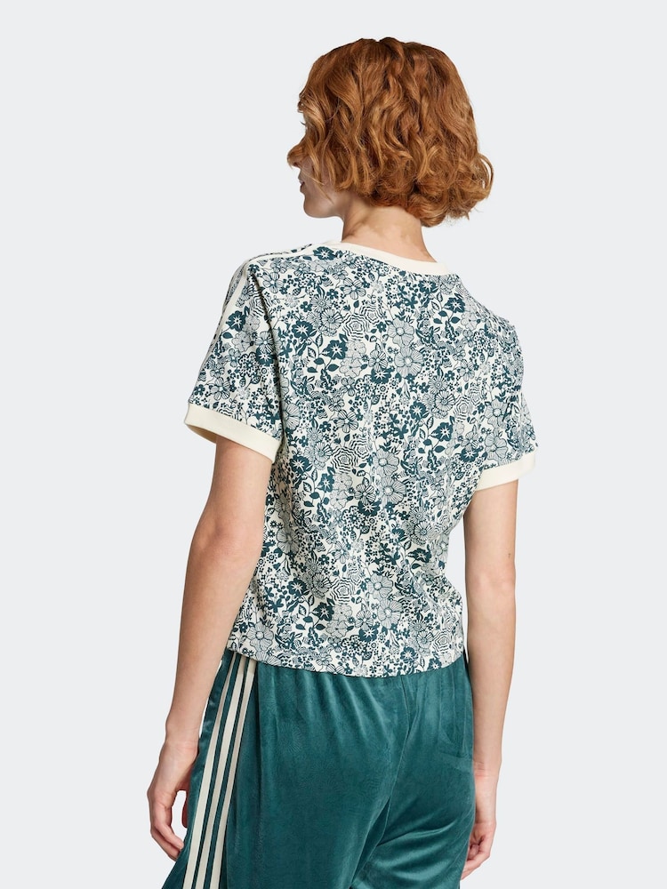 adidas Originals Green Liberty Print T-Shirt - Image 2 of 6
