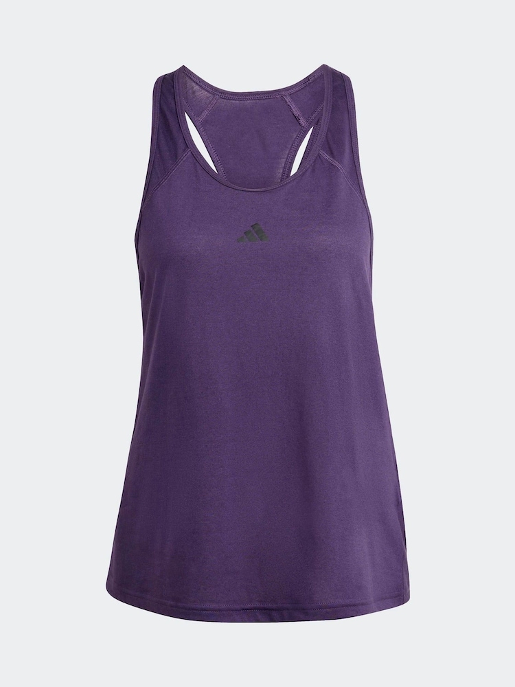 adidas Purple Light Train Essentials Minimal Branding Racerback Tank Top - Image 6 of 6 adidas Purple Light Train Essentials Minimal Branding Racerback Tank Top - Image 6 of 6