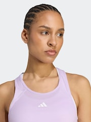adidas Lilac Purple Train Essentials Minimal Branding Racerback Tank Top - Image 4 of 5