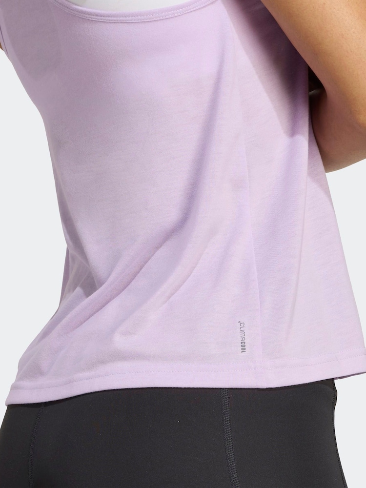 adidas Lilac Purple Train Essentials Minimal Branding Racerback Tank Top - Image 5 of 5 adidas Lilac Purple Train Essentials Minimal Branding Racerback Tank Top - Image 5 of 5