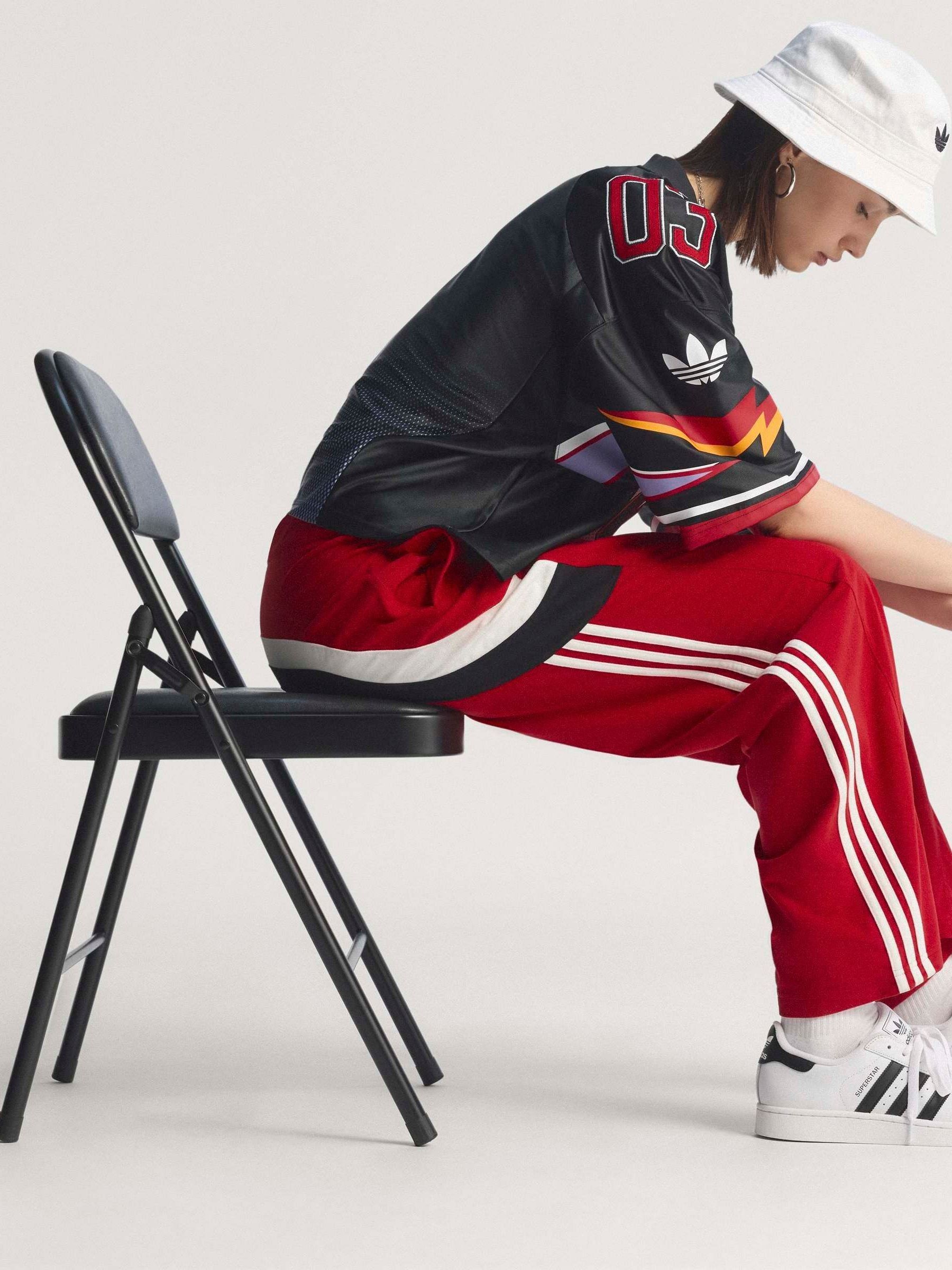 Buy adidas Originals Red Wide Leg Track Joggers from Next USA