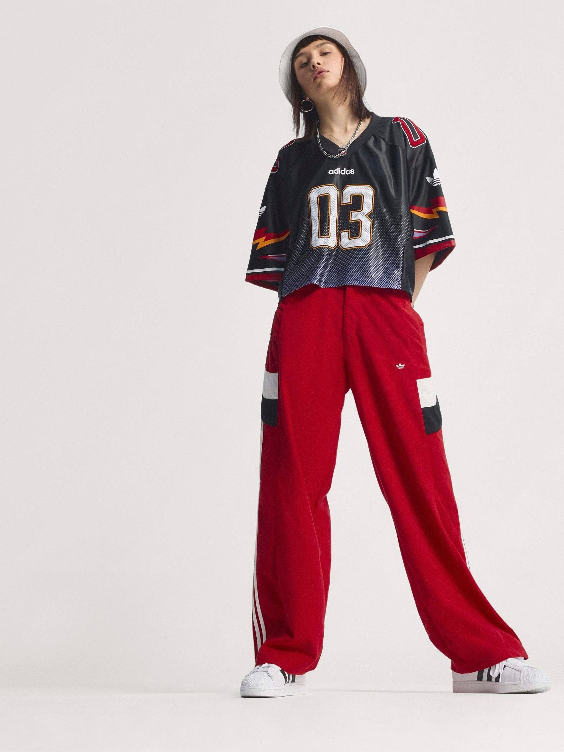 Buy adidas Originals Red Wide Leg Track Joggers from Next USA