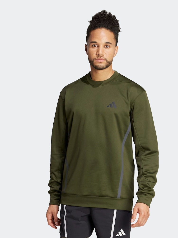 adidas Green Game & Go Team Issue Crewneck Sweatshirt - Image 1 of 5 adidas Green Game & Go Team Issue Crewneck Sweatshirt - Image 1 of 5