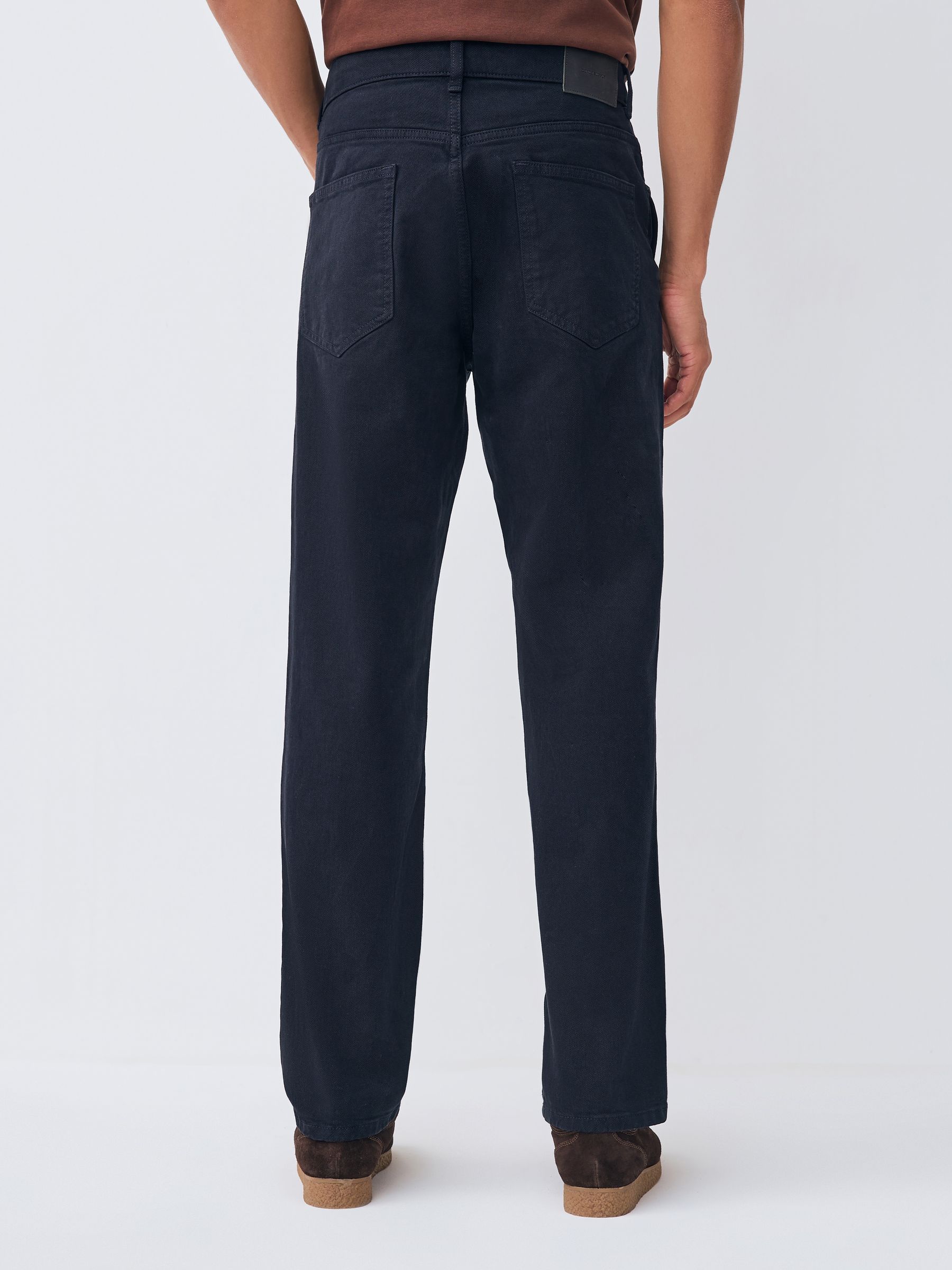 Buy Navy Blue Regular Tapered Fit Vintage Wash Denim Jeans from
