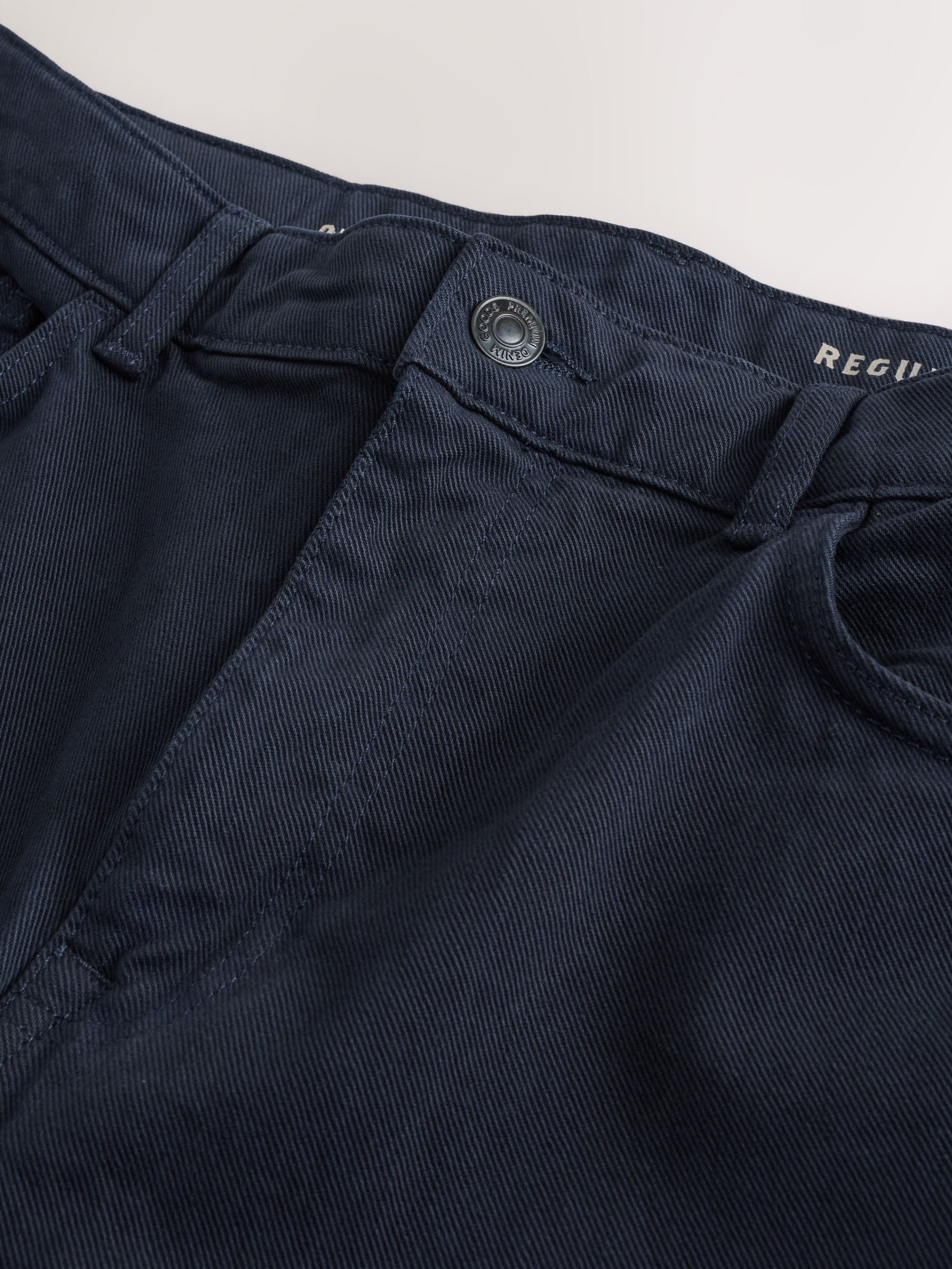 Buy Navy Blue Regular Tapered Fit Vintage Wash Denim Jeans from