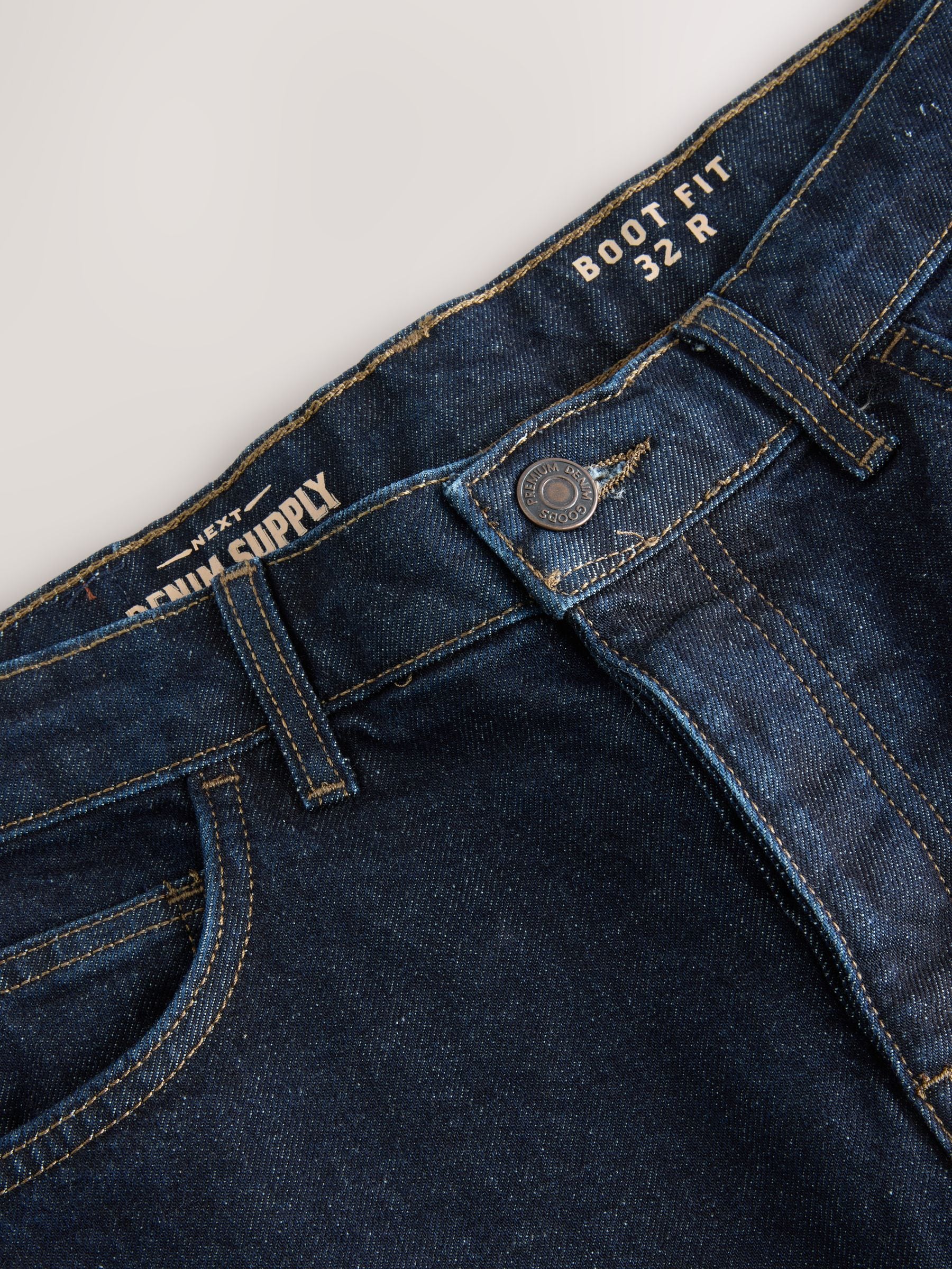 Buy Dark Indigo Rinse Bootcut Vintage Wash Denim Jeans from the