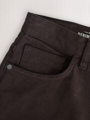 Chocolate Brown Regular Tapered Fit Vintage Wash Denim Jeans - Image 10 of 11