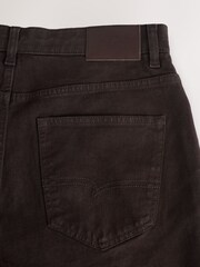 Chocolate Brown Regular Tapered Fit Vintage Wash Denim Jeans - Image 11 of 11