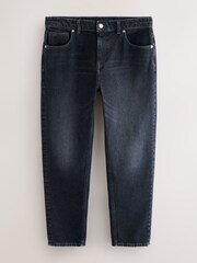 Black Regular Tapered Fit Vintage Wash Denim Jeans - Image 1 of 5