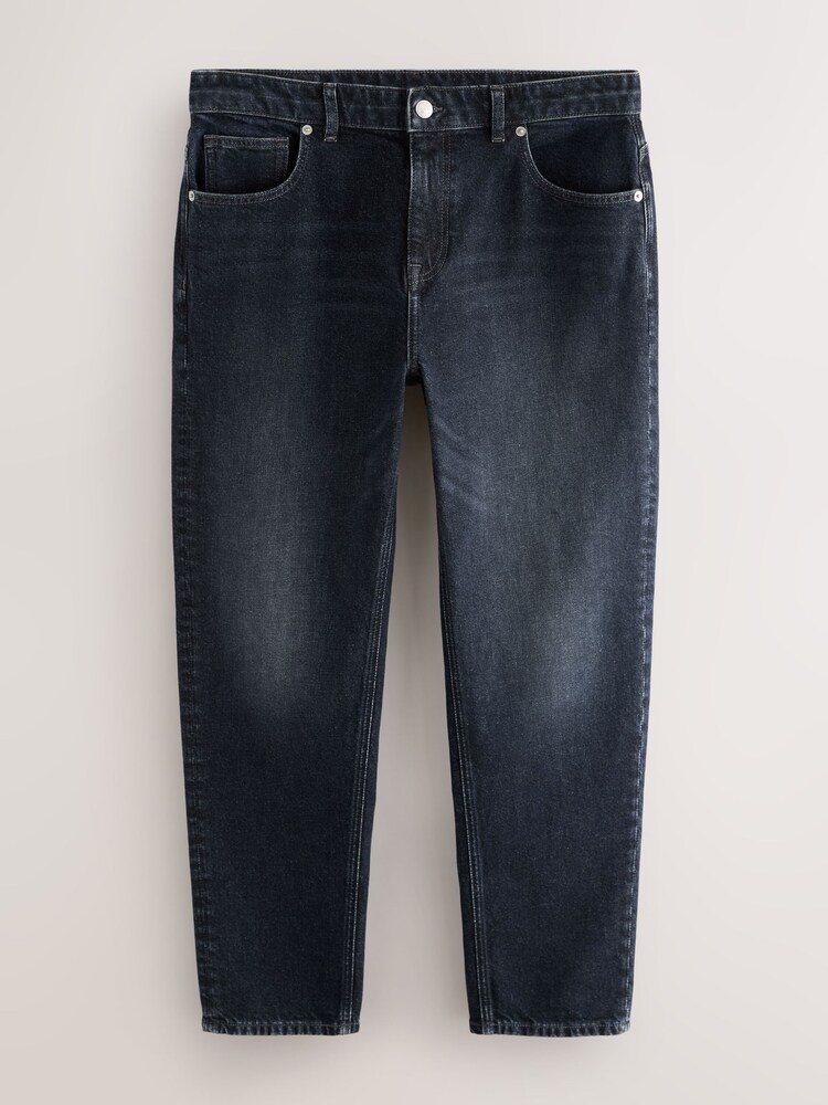Black Regular Tapered Fit Vintage Wash Denim Jeans - Image 1 of 5 Black Regular Tapered Fit Vintage Wash Denim Jeans - Image 1 of 5