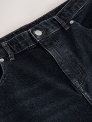 Black Regular Tapered Fit Vintage Wash Denim Jeans - Image 3 of 5