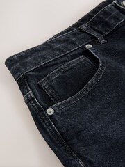 Black Regular Tapered Fit Vintage Wash Denim Jeans - Image 4 of 5