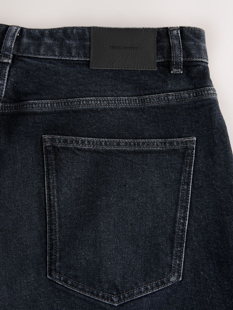 Black Regular Tapered Fit Vintage Wash Denim Jeans - Image 5 of 5