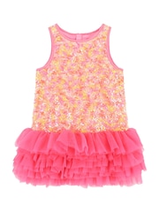 Angels Face Pink Charleston Sequin Tulle Dress - Image 2 of 3