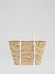 LK Bennett Brown Harper Straw Classic Beach Tote Bag - Image 1 of 4