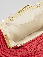 LK Bennett Small Alexa Red Paper Oloid Clasp Frame Clutch Bag - Bild 2 von 2