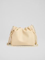 Bolsa transversal LK Bennett Kendra Amber com contas de couro - Imagem 1 de 4