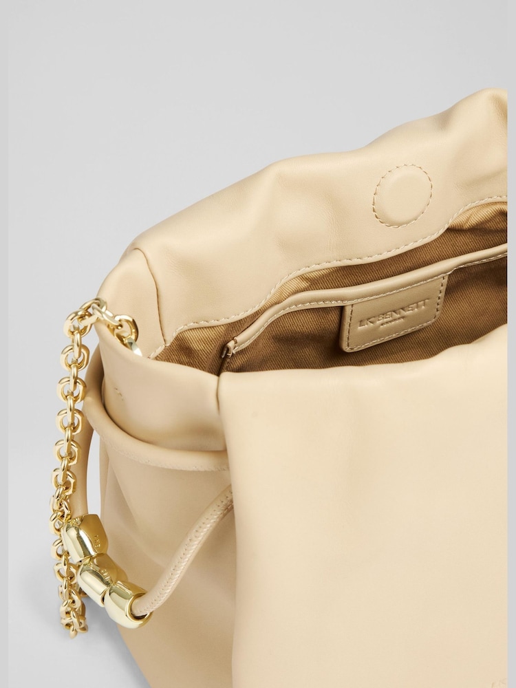 Bolsa transversal LK Bennett Kendra Amber com contas de couro - Imagem 4 de 4