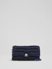 LK Bennett Larna Navy Crochet Oloid Clutch Bag - Bild 1 von 3
